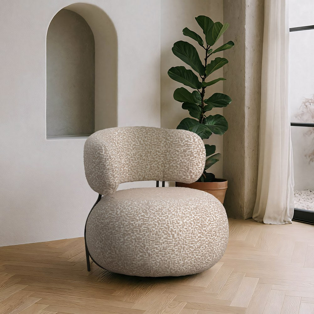 SILL�N BEIGE TEJIDO-METAL SAL�N 73 X 76 X 75 CM