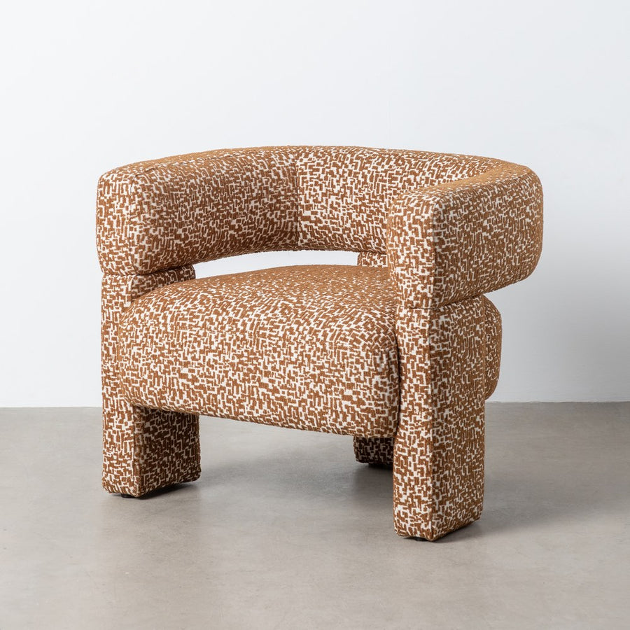 SILLÓN CAQUI TEJIDO SALÓN 81 X 72 X 69 CM