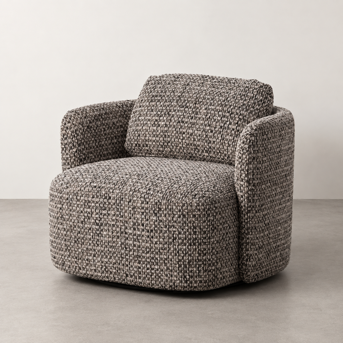 SILLÓN GIRATORIO NEGRO — 3/4