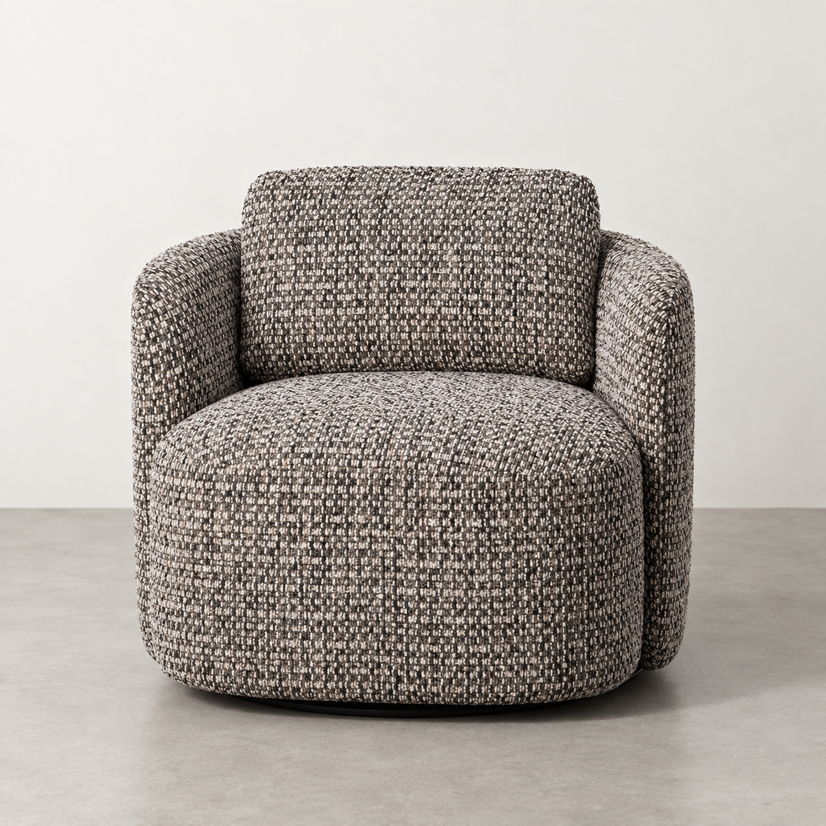 SILLÓN GIRATORIO NEGRO — FRONTAL
