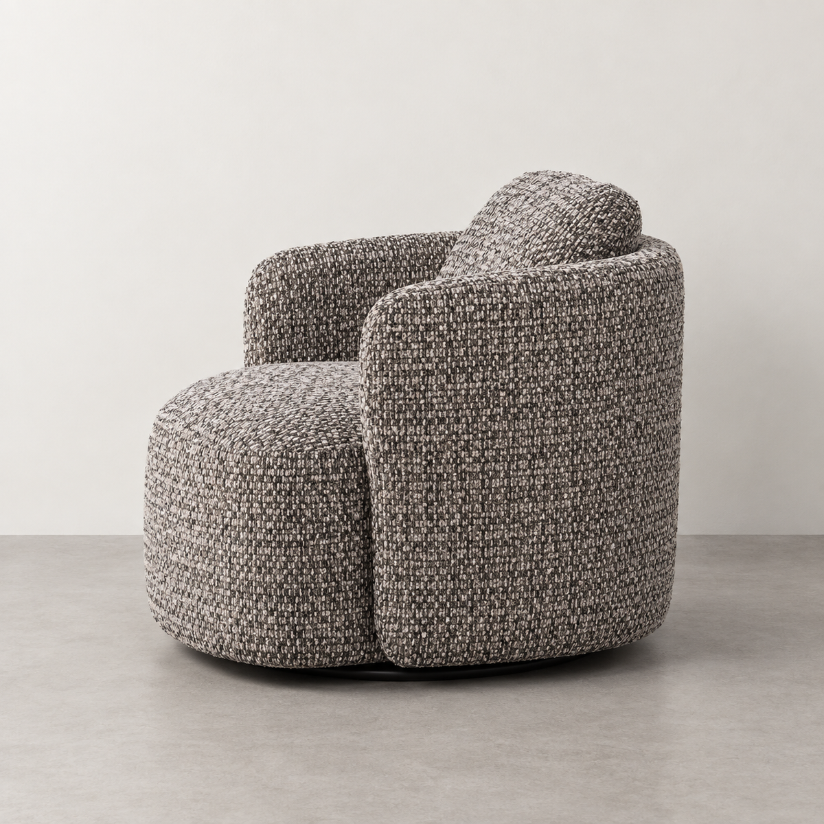 SILLÓN GIRATORIO NEGRO — LATERAL