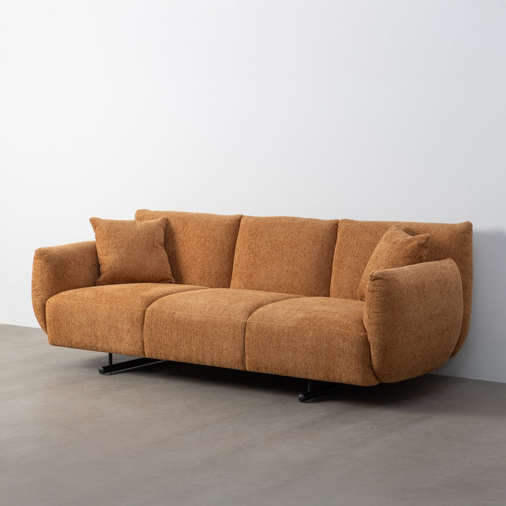 SOFÁ OCRE TEJIDO SALÓN 230 X 100 X 79 CM