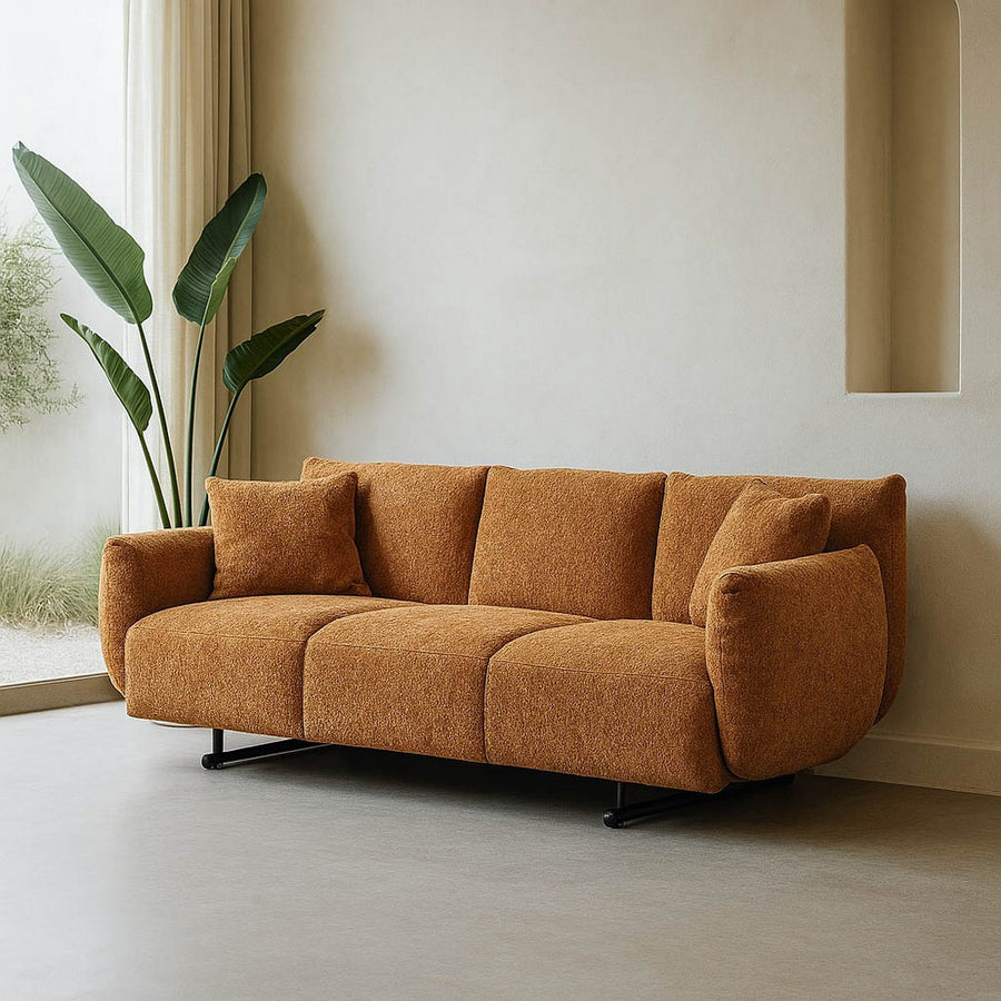 SOFÁ OCRE TEJIDO SALÓN 230 X 100 X 79 CM