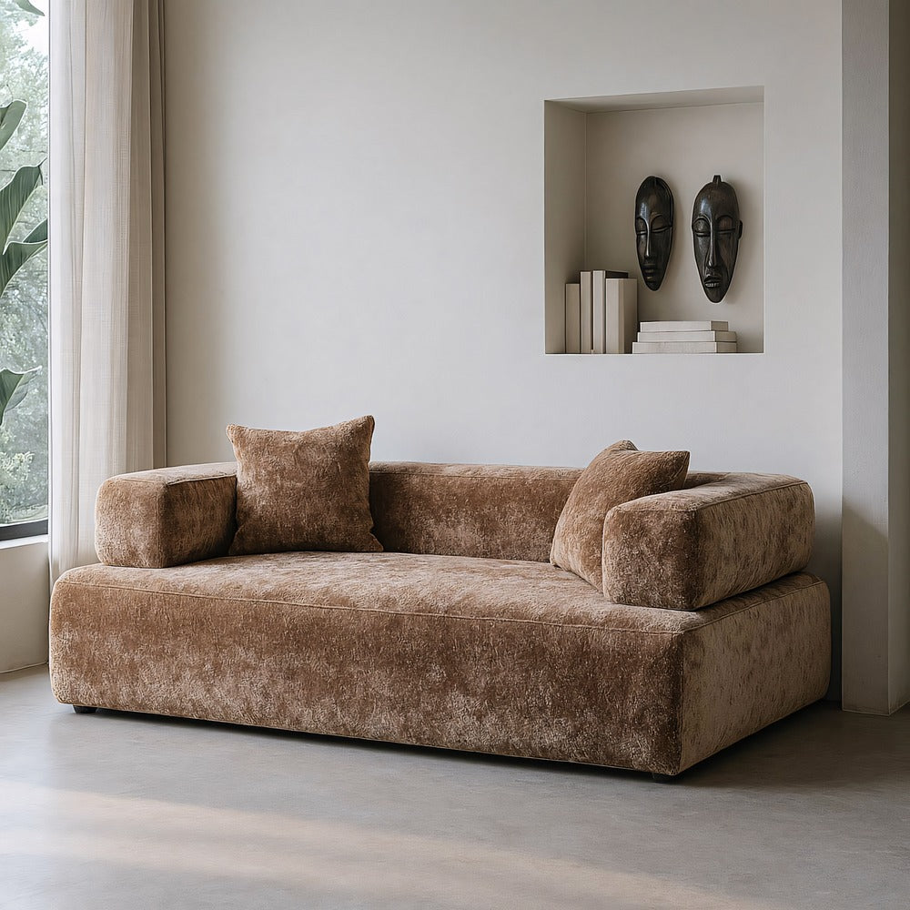 SOF� BEIGE TEJIDO SAL�N 200 X 100 X 64 CM
