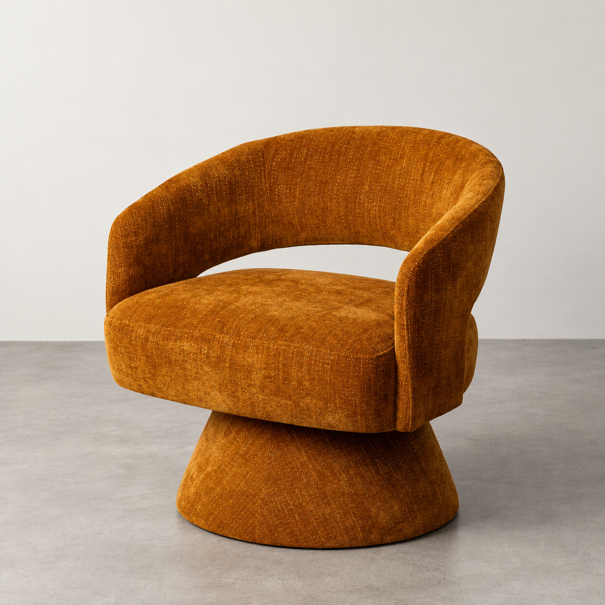 SILLÓN GIRATORIO OCRE — 3/4