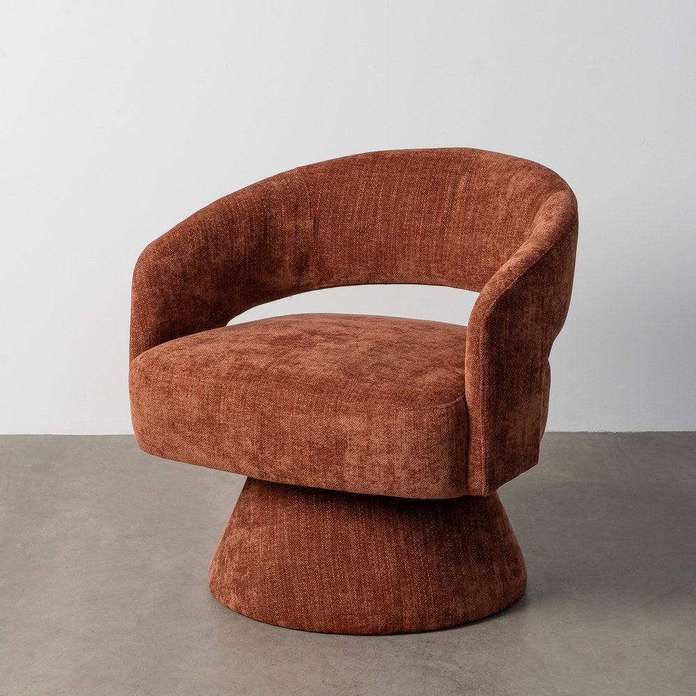 SILL�N GIRATORIO TEJA TEJIDO-MADERA 71 X 68 X 72 CM