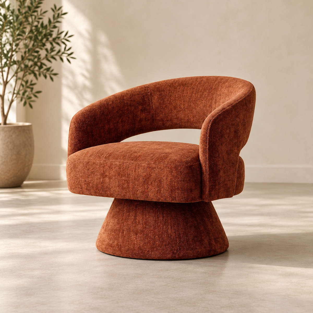 SWIVEL ARMCHAIR TILE FABRIC-WOOD 71 X 68 X 72 CM