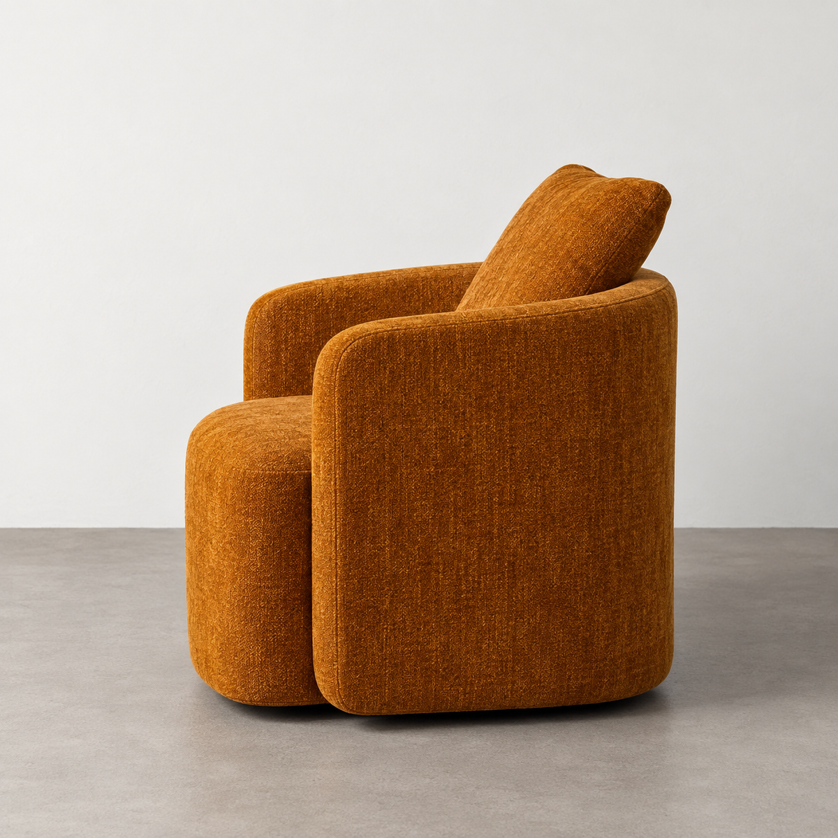 SILLÓN GIRATORIO OCRE — LATERAL