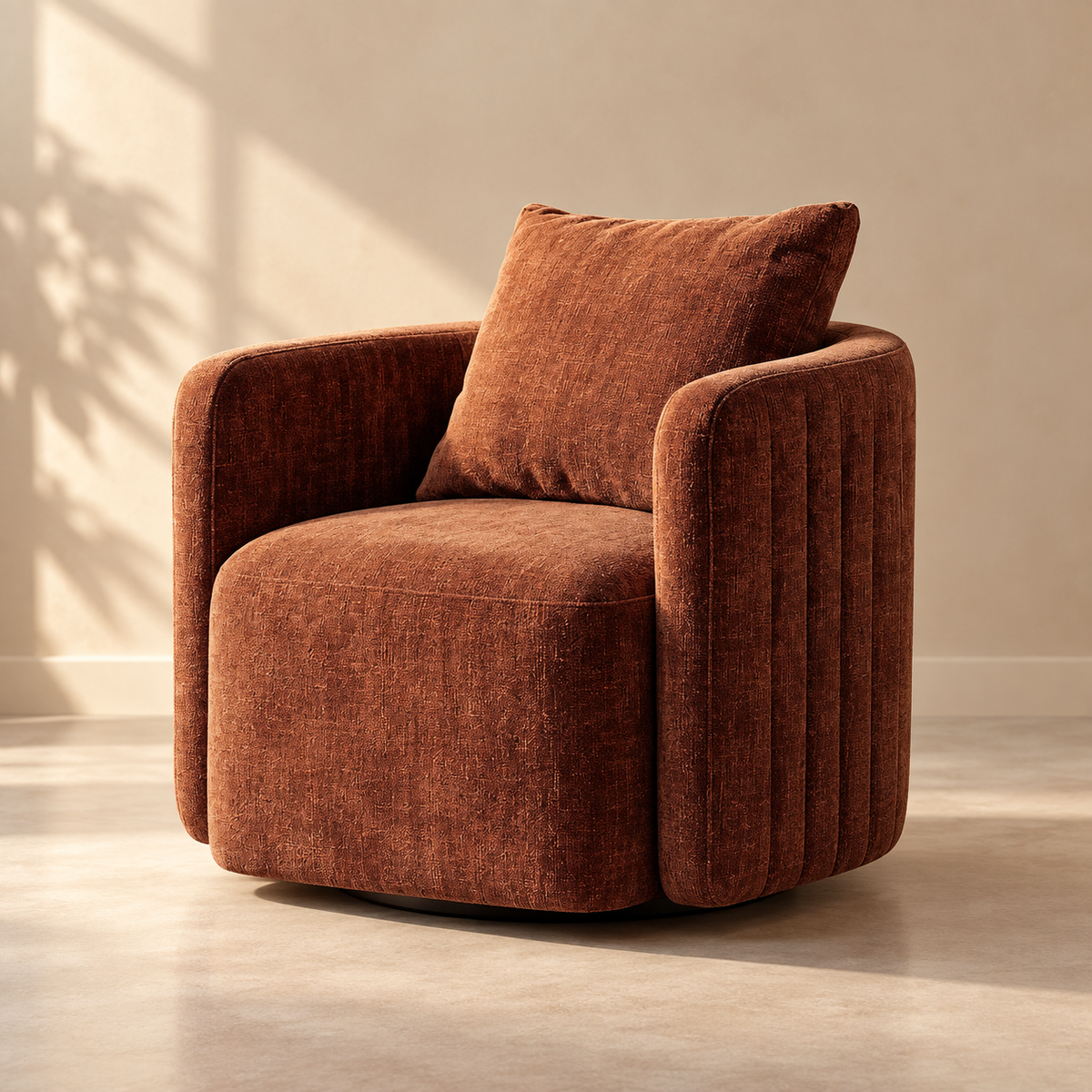 SWIVEL ARMCHAIR TILE FABRIC-WOOD 76 X 70 X 84 CM