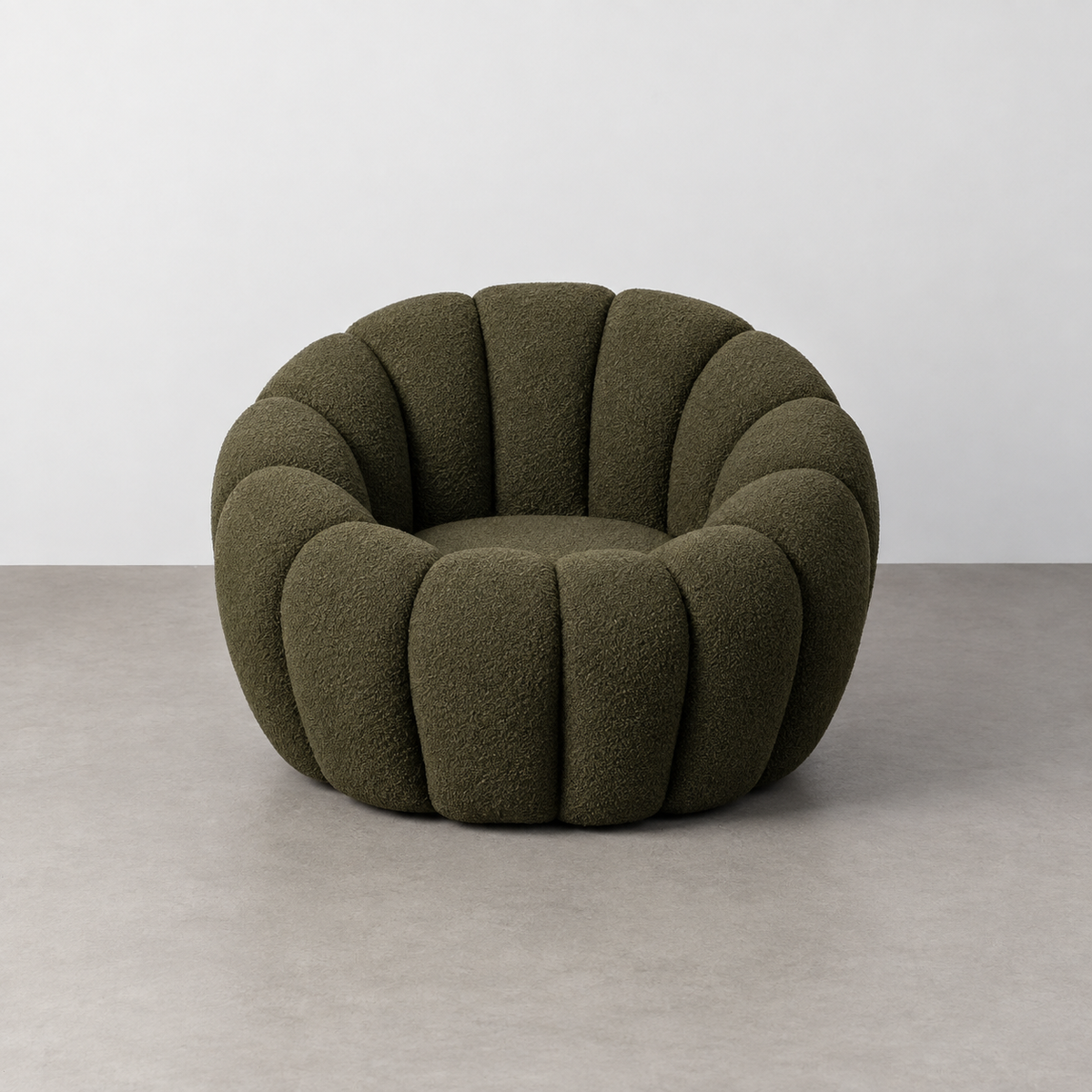 SILLÓN VERDE TEJIDO-MADERA 92 X 89 X 61 CM — frontal