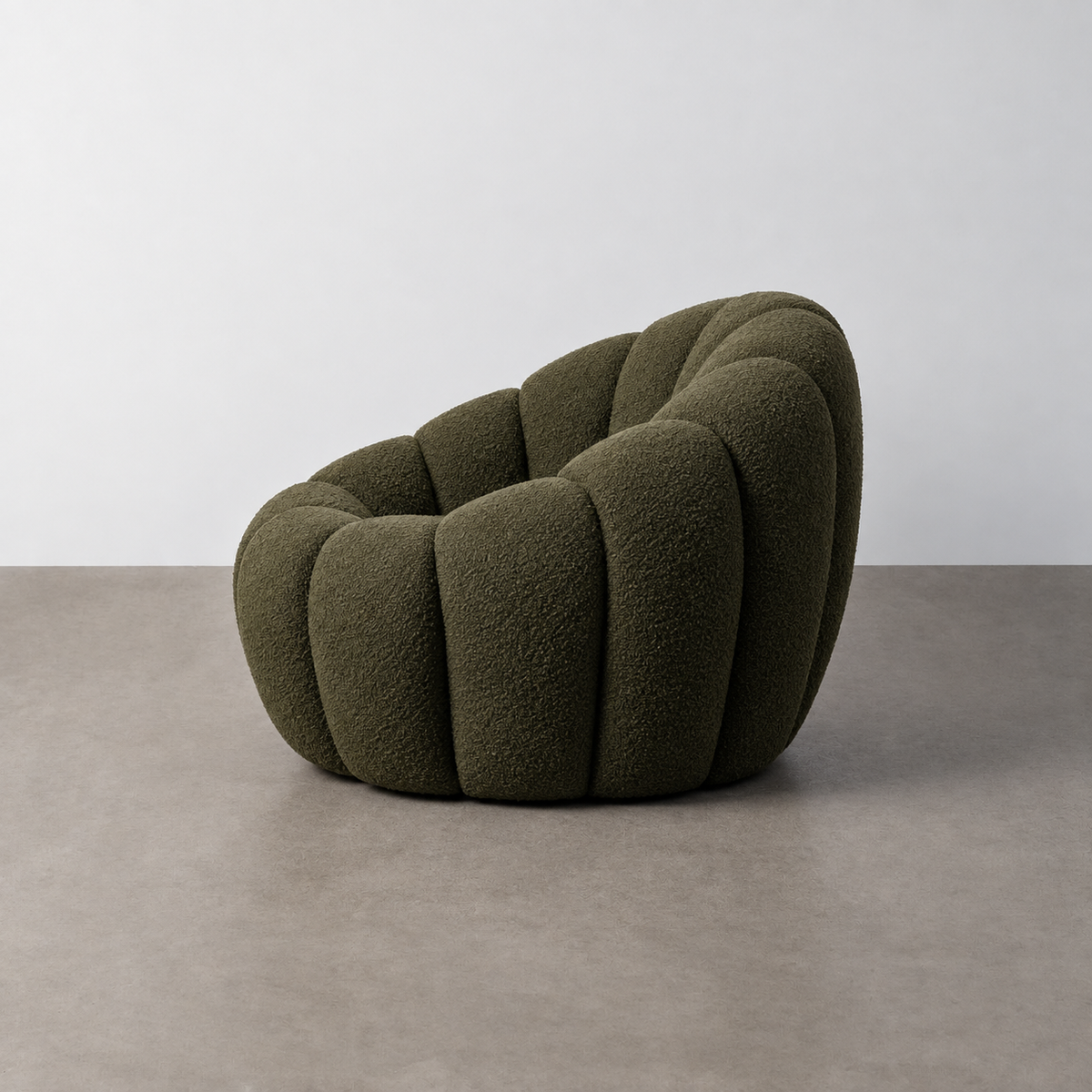 GREEN FABRIC-WOOD ARMCHAIR 92 X 89 X 61 CM