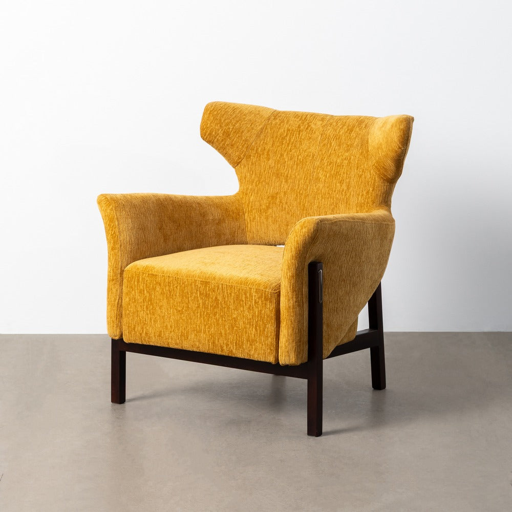 SILLÓN MOSTAZA TEJIDO-MADERA SALÓN 73 X 72 X 77 CM