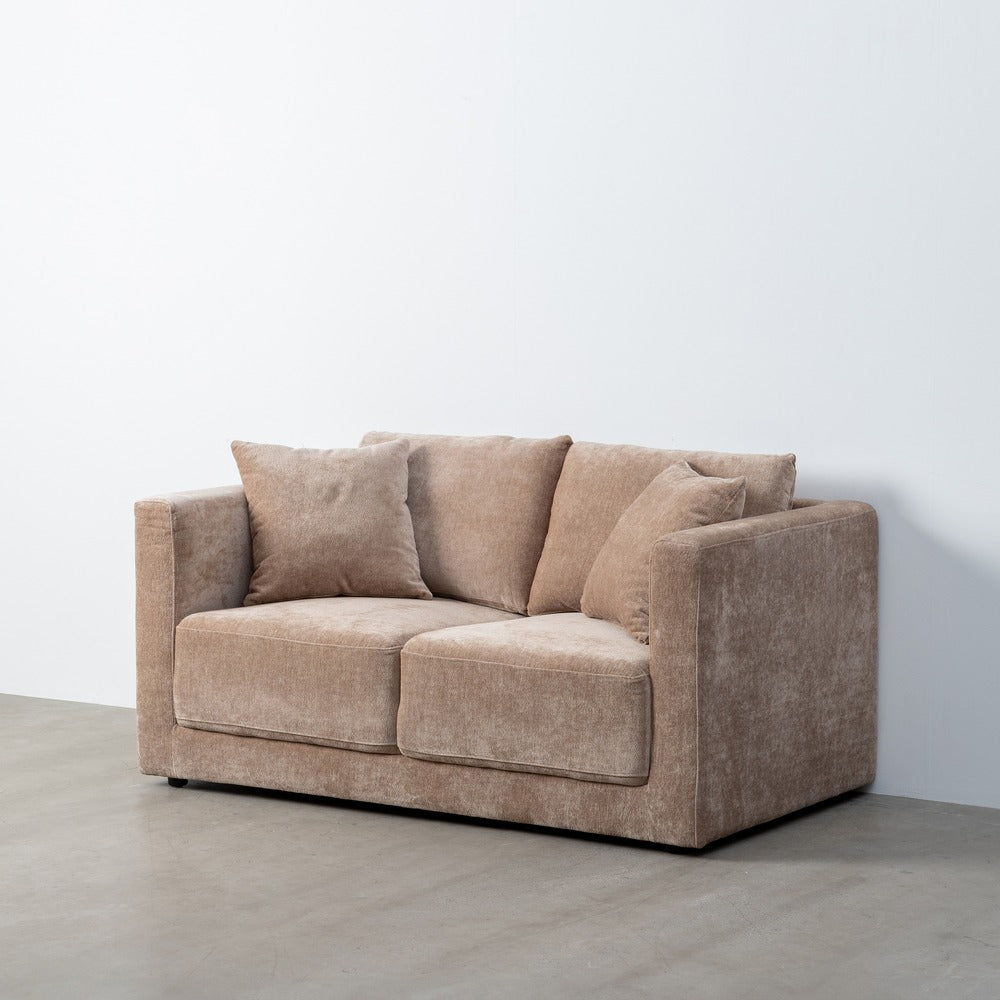 SOFÁ 2 PLAZAS TAUPE TEJIDO-MADERA 165 X 96 X 86 CM