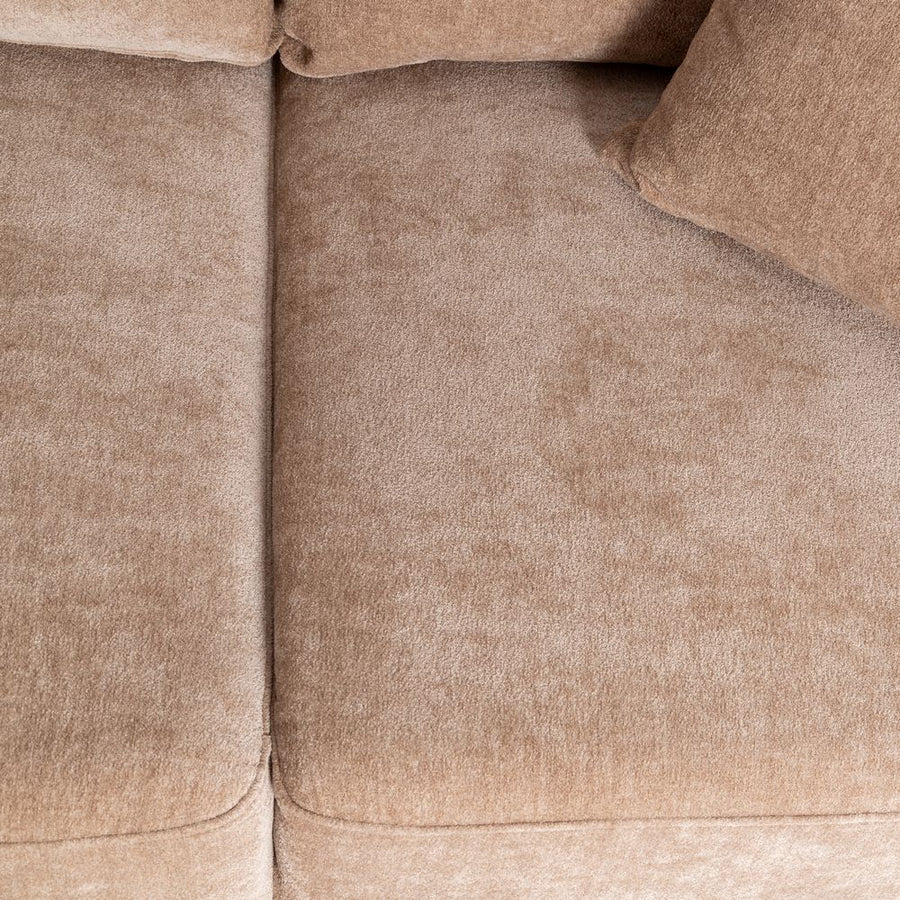 SOFÁ 2 PLAZAS TAUPE TEJIDO-MADERA 165 X 96 X 86 CM