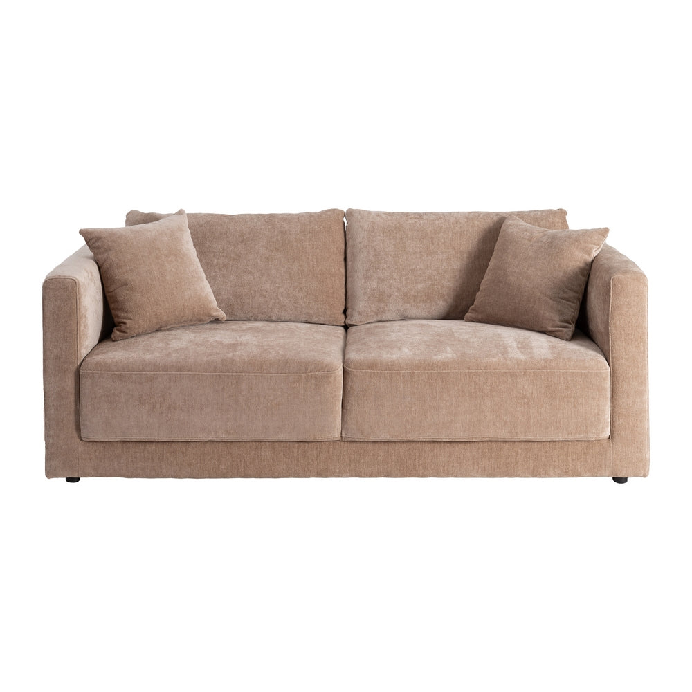 SOFÁ 3 PLAZAS TAUPE TEJIDO-MADERA 210 X 96 X 86 CM