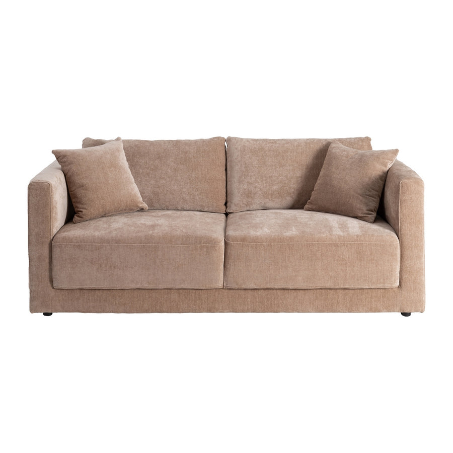 SOFÁ 3 PLAZAS TAUPE TEJIDO-MADERA 210 X 96 X 86 CM