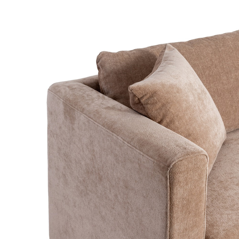 SOFÁ 3 PLAZAS TAUPE TEJIDO-MADERA 210 X 96 X 86 CM