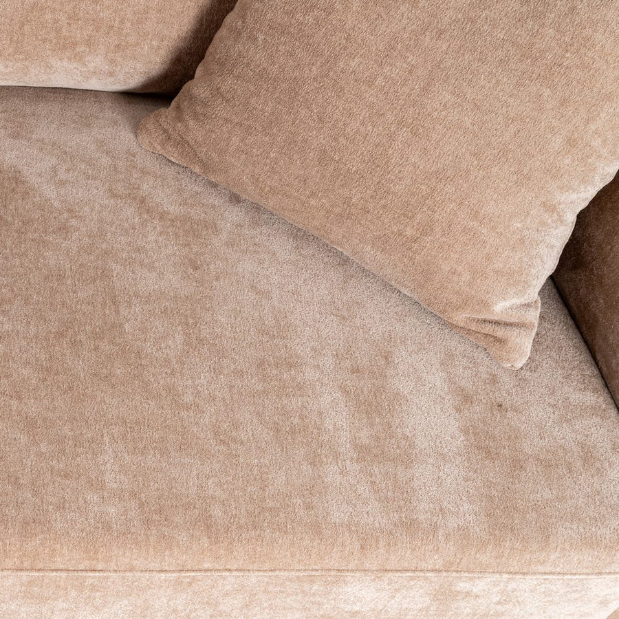 SOFÁ 3 PLAZAS TAUPE TEJIDO-MADERA 210 X 96 X 86 CM