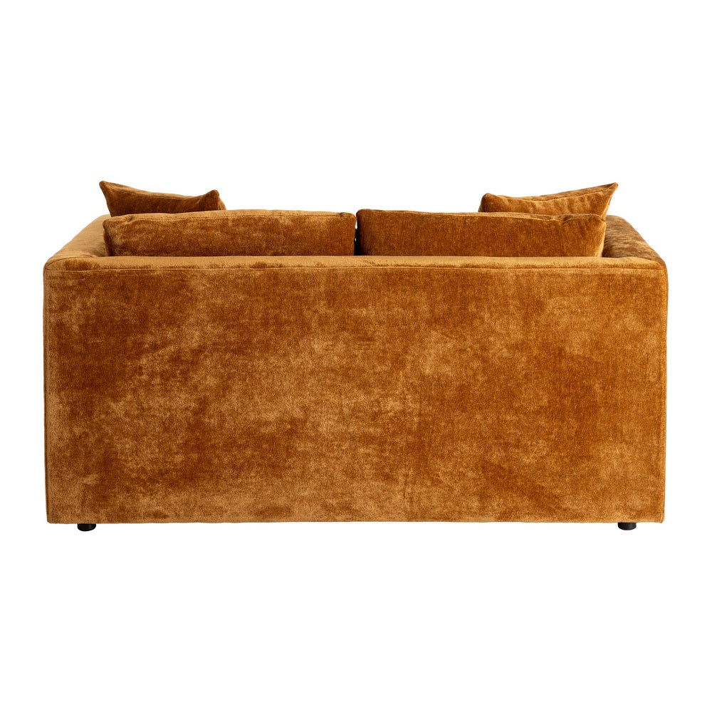 SOFÁ 2 PLAZAS OCRE TEJIDO-MADERA 165 X 96 X 86 CM