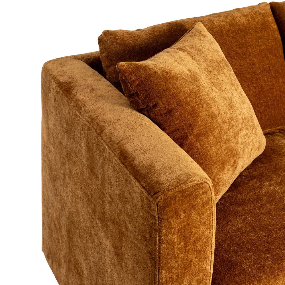 SOF� 2 PLAZAS OCRE TEJIDO-MADERA 165 X 96 X 86 CM
