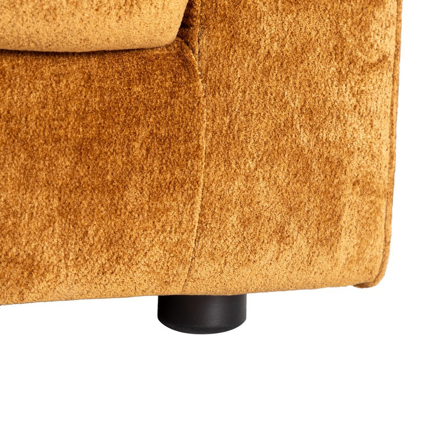 SOFÁ 2 PLAZAS OCRE TEJIDO-MADERA 165 X 96 X 86 CM