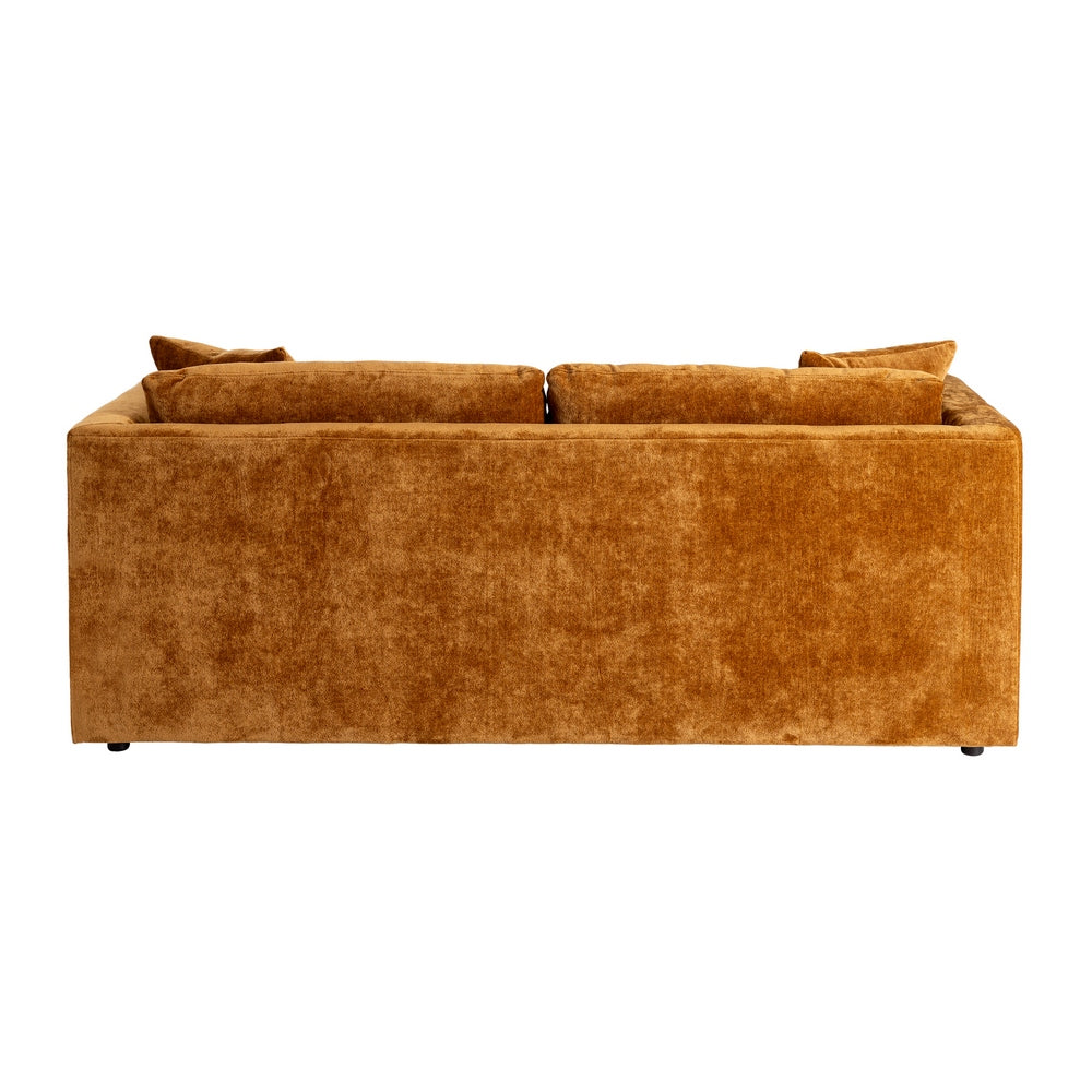 SOF� 3 PLAZAS OCRE TEJIDO-MADERA 210 X 96 X 86 CM