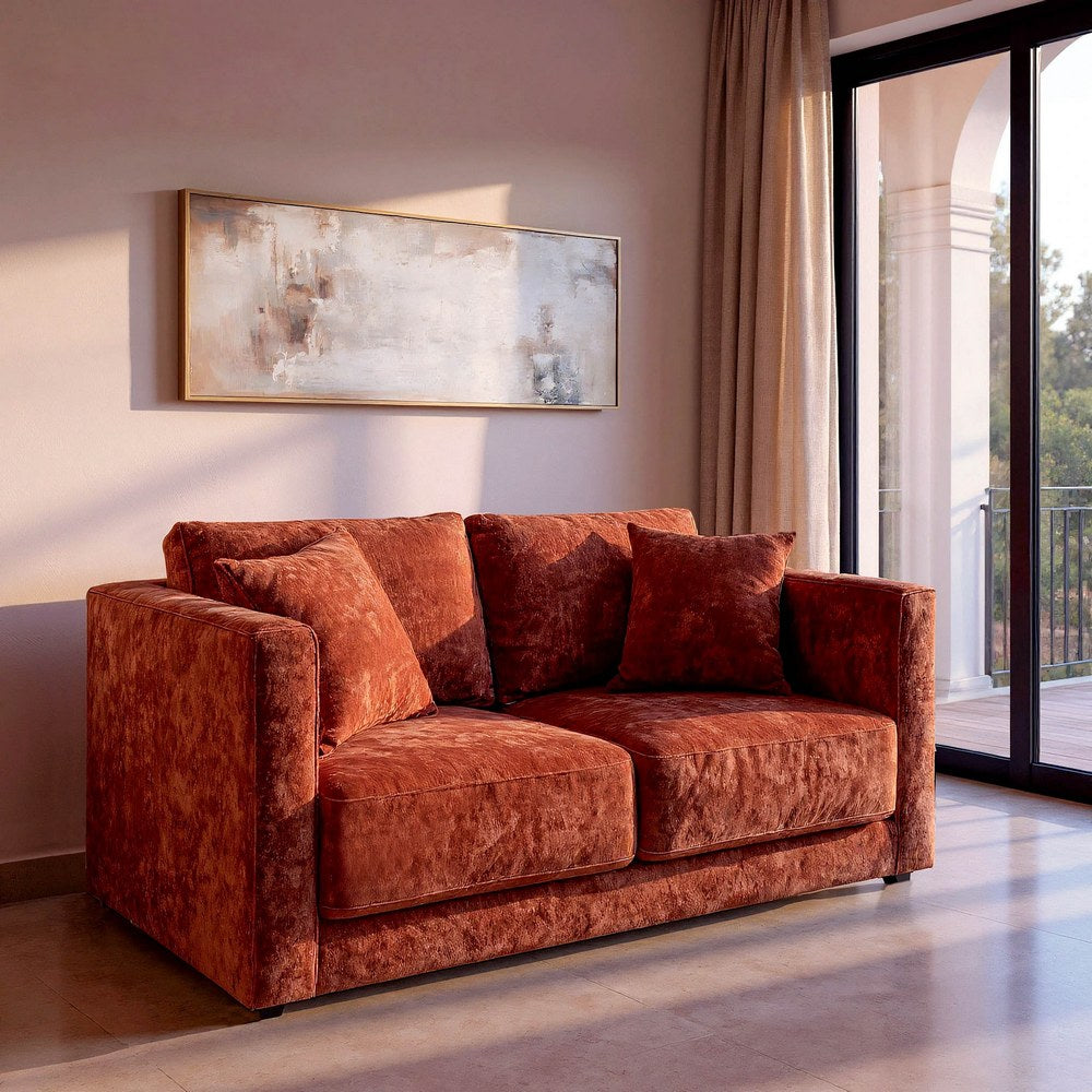SOFÁ 2 PLAZAS TEJA TEJIDO-MADERA 165 X 96 X 86 CM