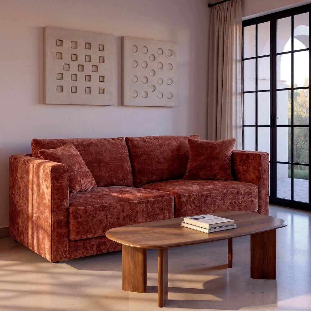 SOF� 3 PLAZAS TEJA TEJIDO-MADERA 210 X 96 X 86 CM