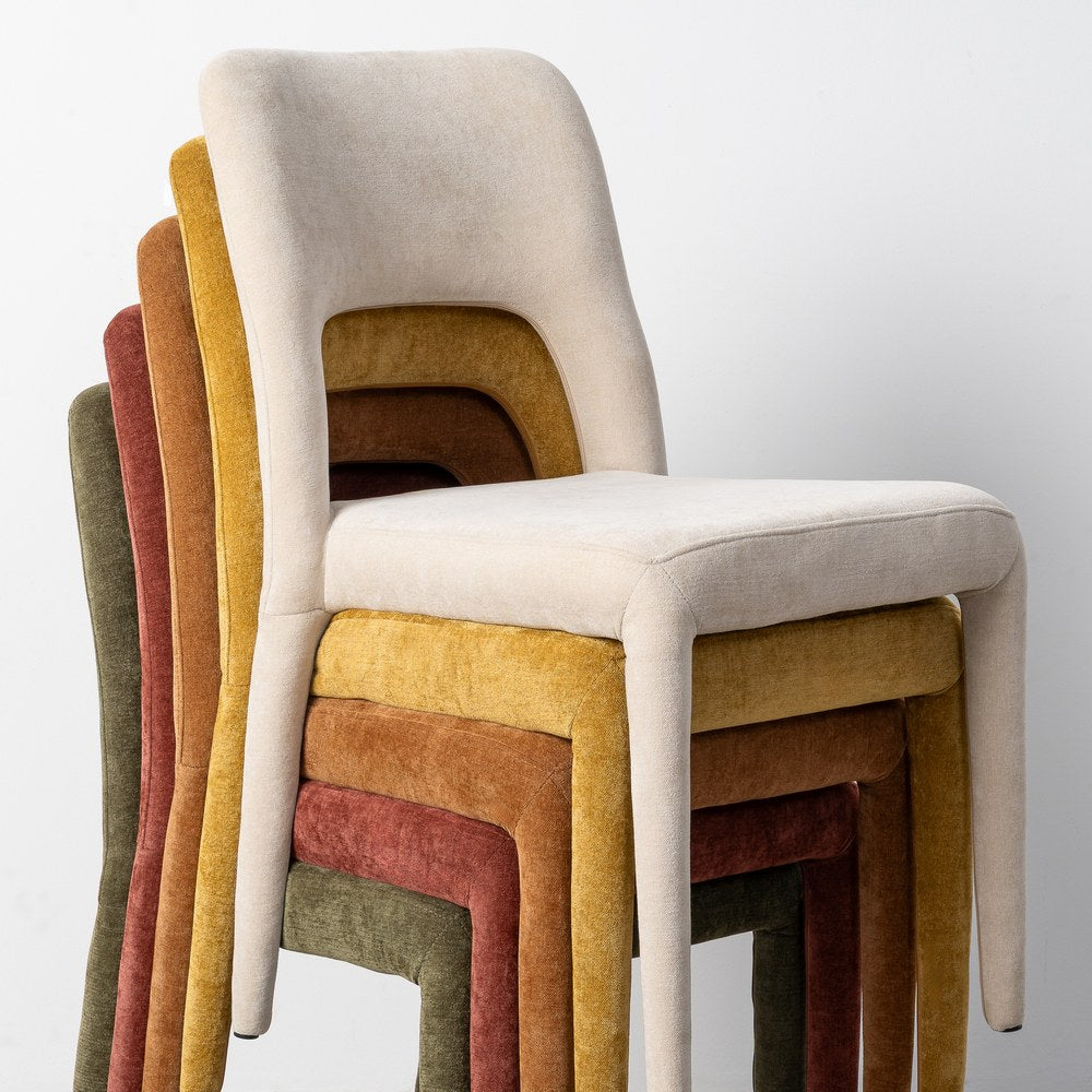 SILLA APILABLE CREMA TEJIDO SALÓN 47 X 61 X 84 CM