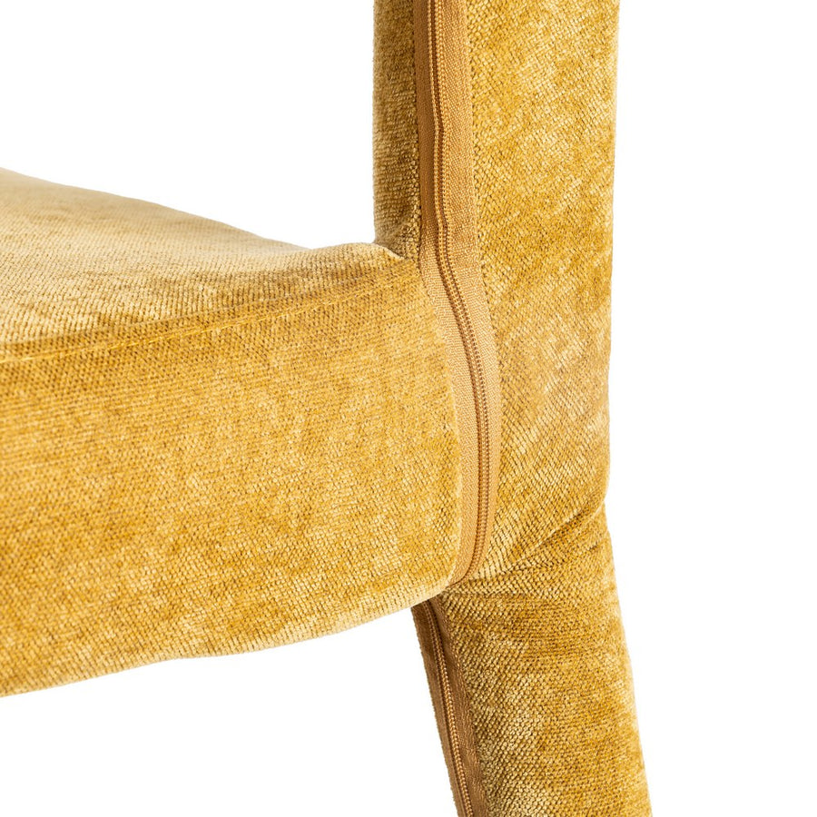 SILLA APILABLE MOSTAZA TEJIDO SALÓN 47 X 61 X 84 CM