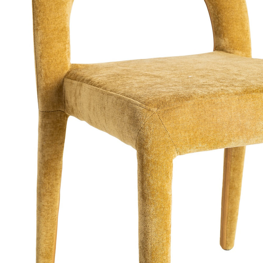 SILLA APILABLE MOSTAZA TEJIDO SALÓN 47 X 61 X 84 CM