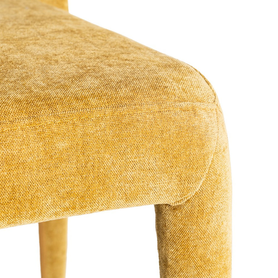 MUSTARD STACKABLE CHAIR FABRIC LIVING ROOM 47 X 61 X 84 CM