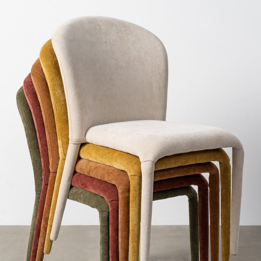 SILLA APILABLE MOSTAZA TEJIDO SALÓN 50 X 61 X 82 CM