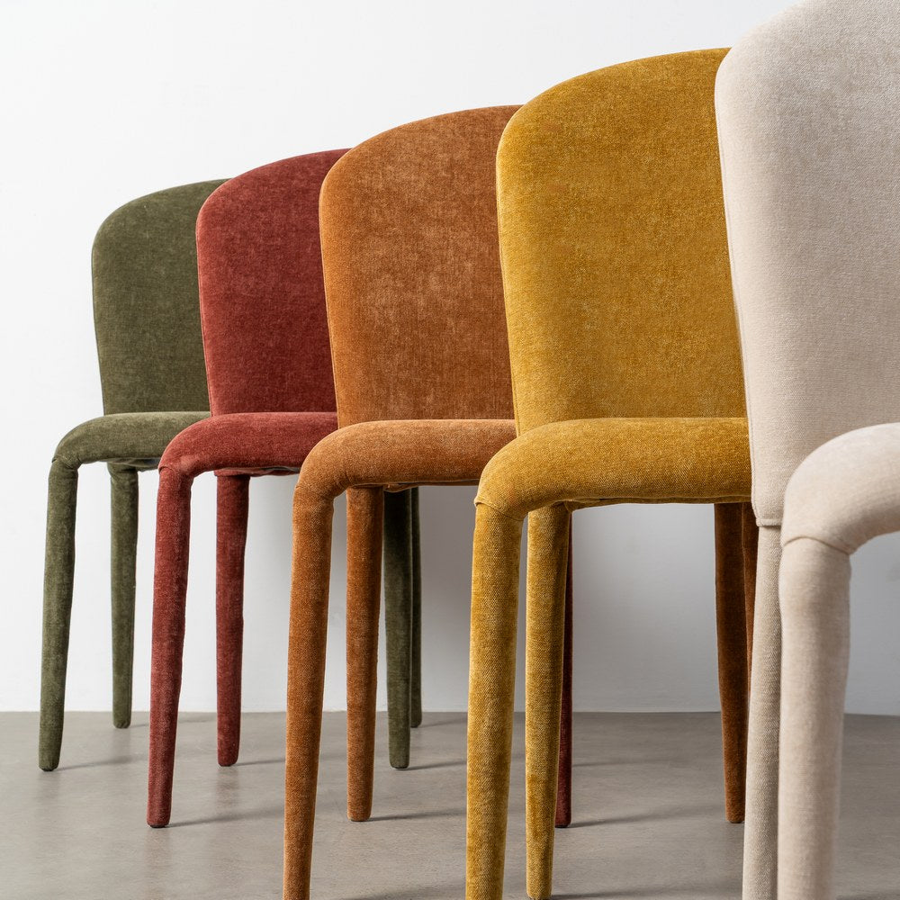 SILLA APILABLE MOSTAZA TEJIDO SALÓN 50 X 61 X 82 CM