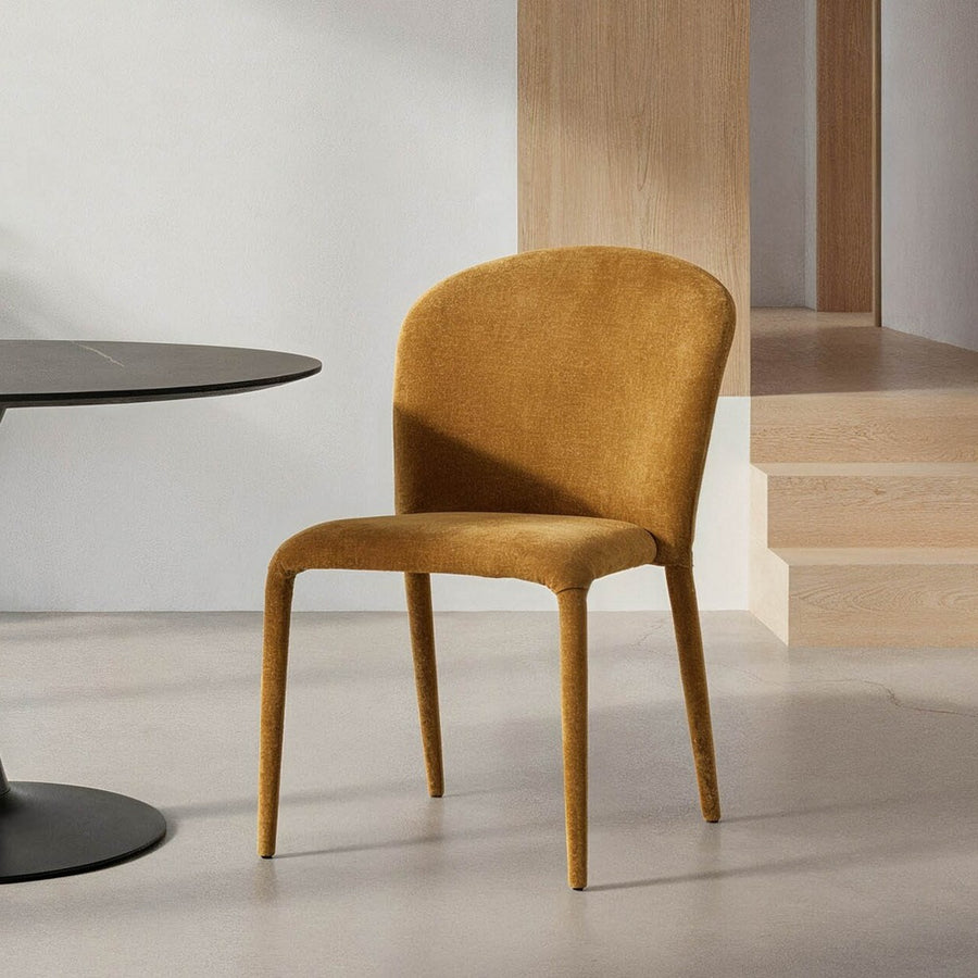 SILLA APILABLE MOSTAZA TEJIDO SALÓN 50 X 61 X 82 CM