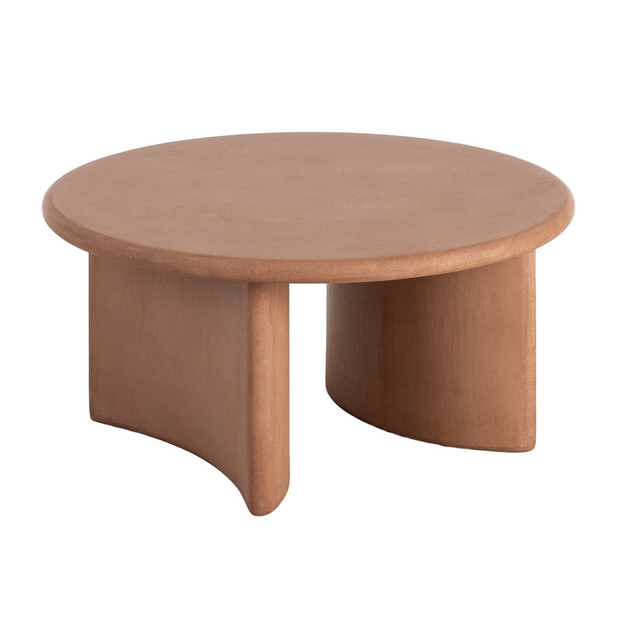 MESA CENTRO TEJA DM-MICROCEMENTO SALÓN 80 X 80 X 38,50 CM