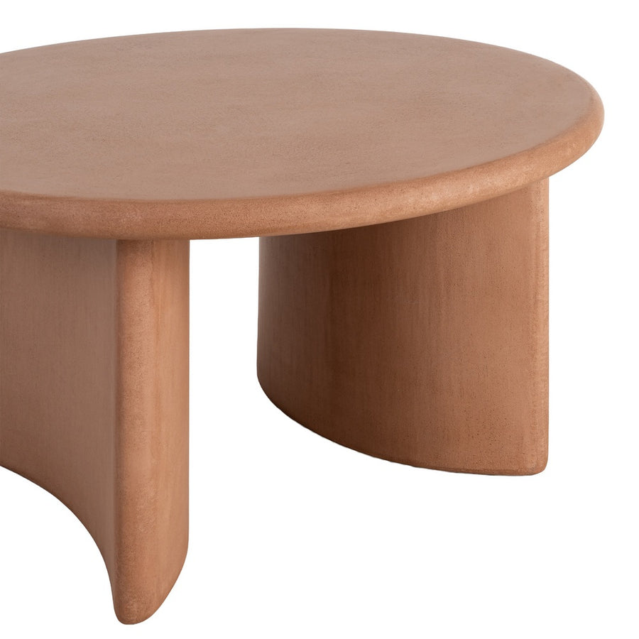 MESA CENTRO TEJA DM-MICROCEMENTO SALÓN 80 X 80 X 38,50 CM