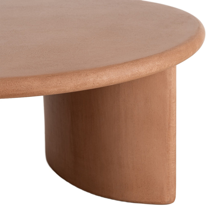 MESA CENTRO TEJA DM-MICROCEMENTO SALÓN 80 X 80 X 38,50 CM