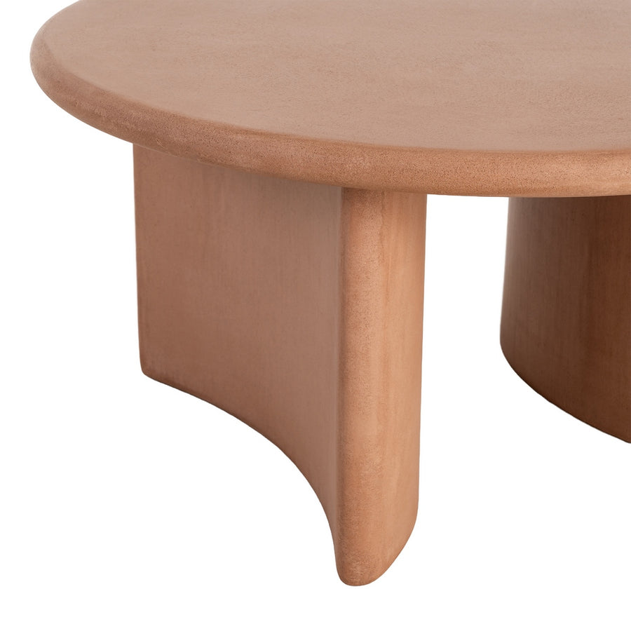 MESA CENTRO TEJA DM-MICROCEMENTO SALÓN 80 X 80 X 38,50 CM
