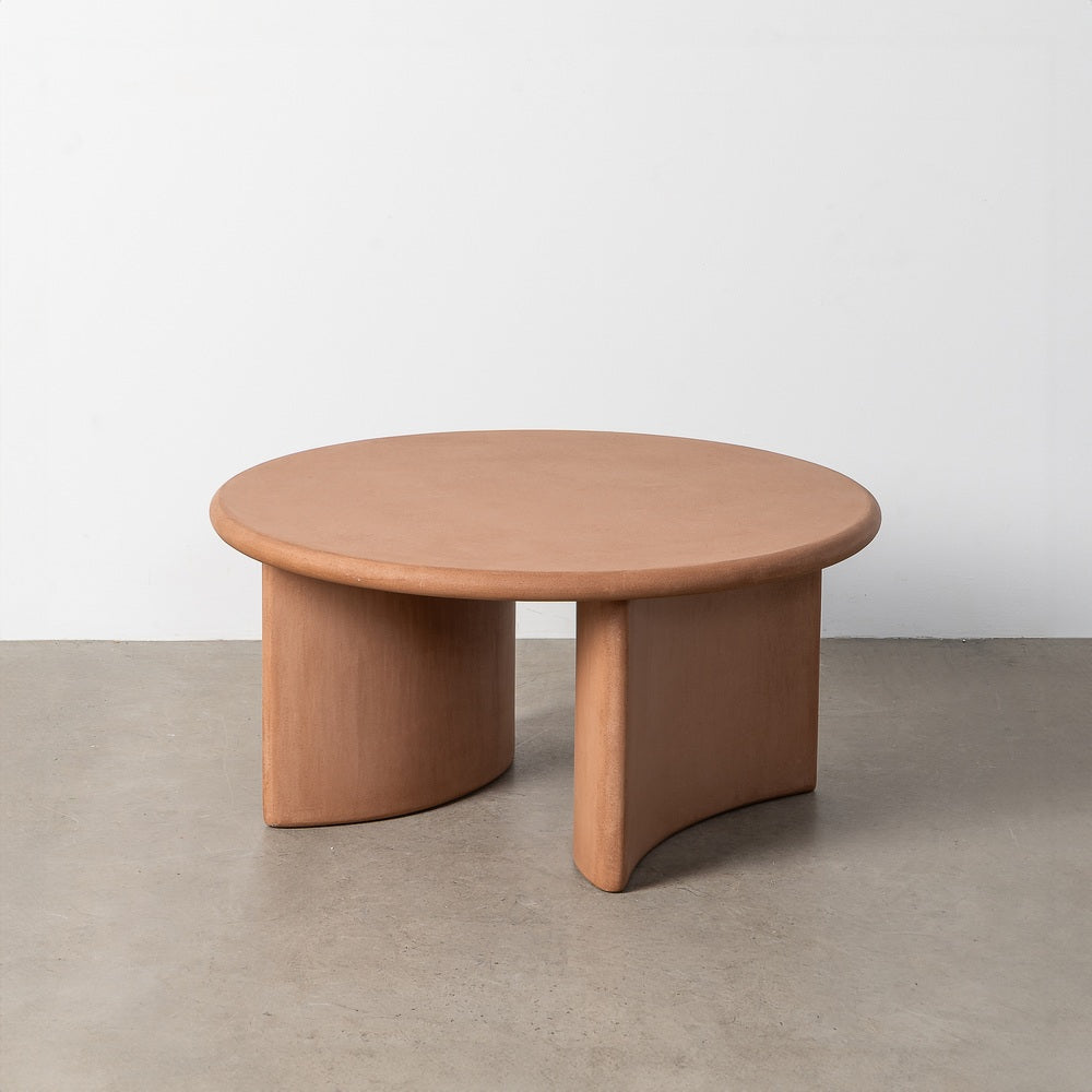 MESA CENTRO TEJA DM-MICROCEMENTO SALÓN 80 X 80 X 38,50 CM