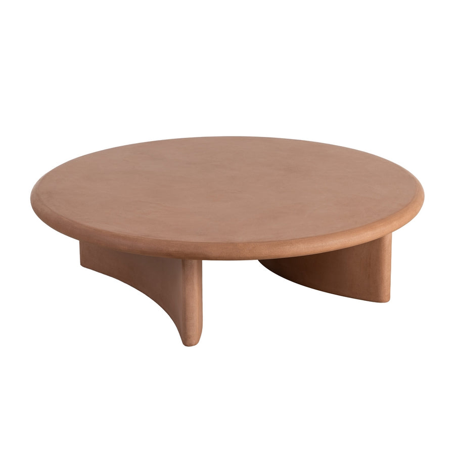 MESA CENTRO TEJA DM-MICROCEMENTO SALÓN 120 X 120 X 33 CM