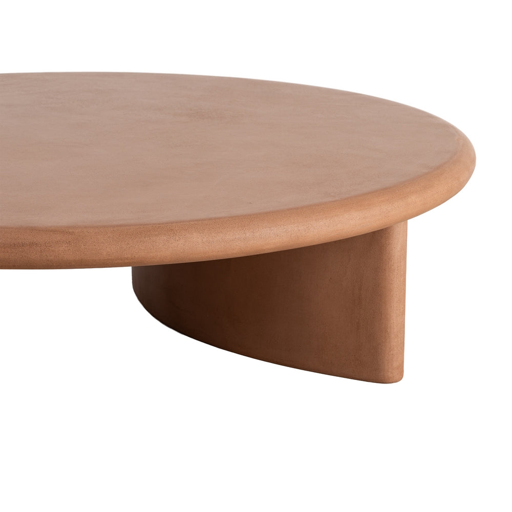 MESA CENTRO TEJA DM-MICROCEMENTO SALÓN 120 X 120 X 33 CM