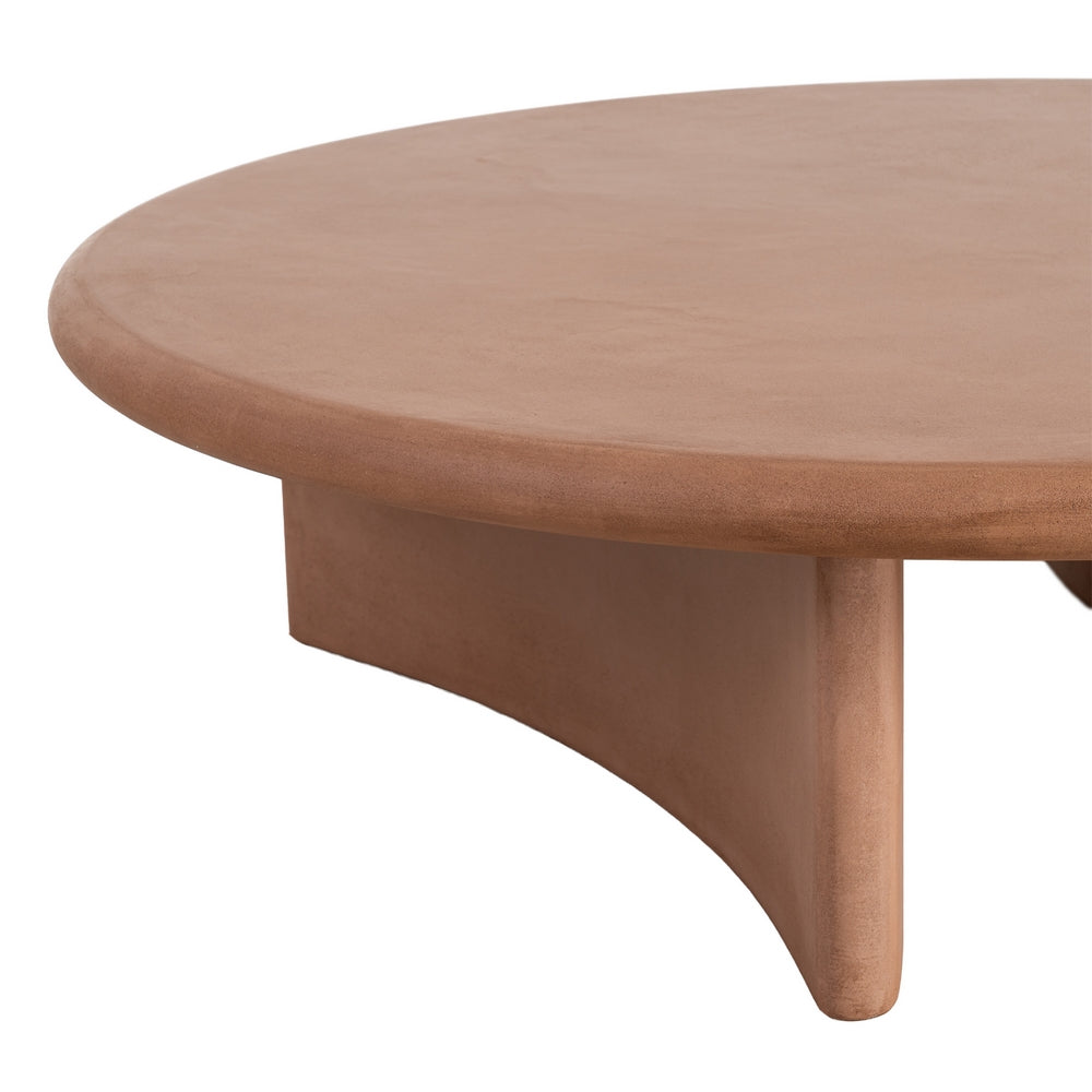 MESA CENTRO TEJA DM-MICROCEMENTO SALÓN 120 X 120 X 33 CM