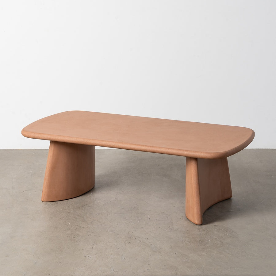 MESA CENTRO TEJA DM-MICROCEMENTO SALÓN 120 X 60 X 38,50 CM