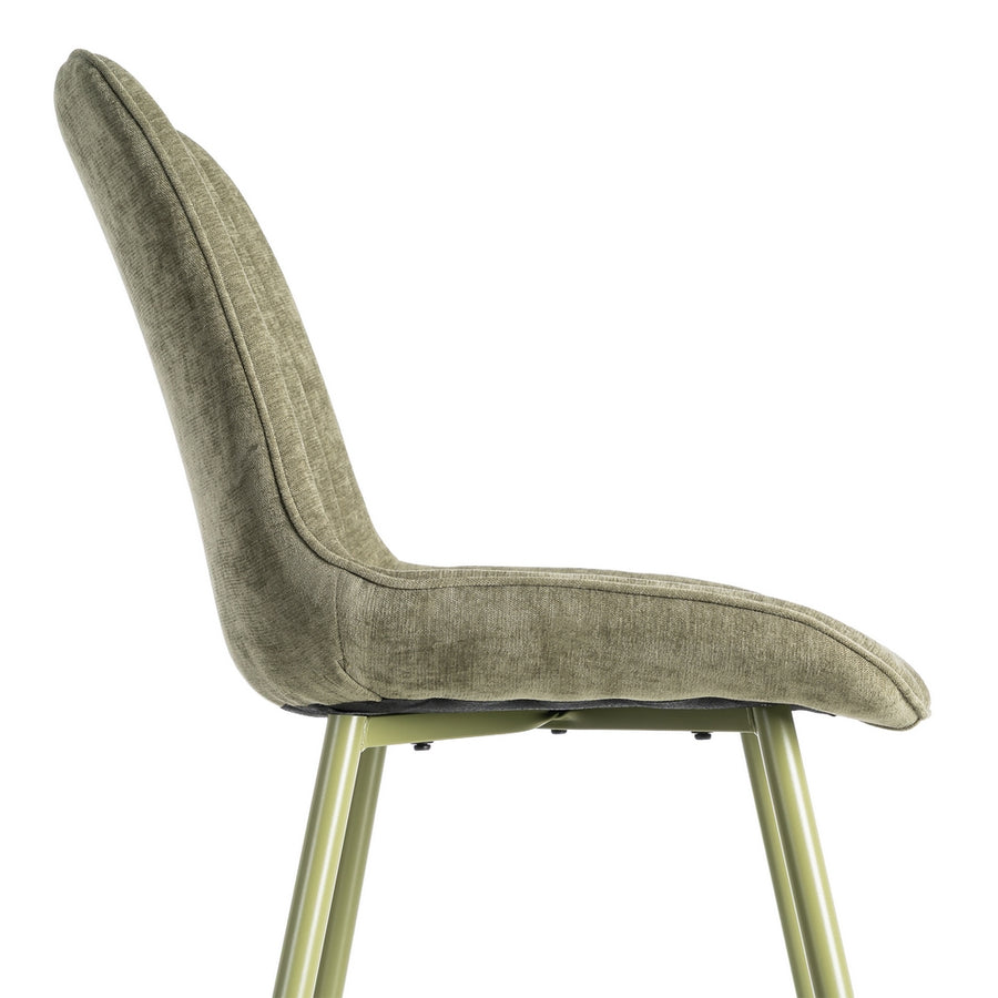 SILLA VERDE TEJIDO-METAL CONTRACT 50 X 60 X 85 CM