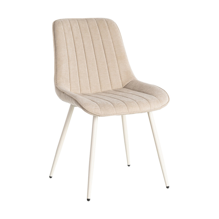 BEIGE FABRIC AND METAL CONTRACT CHAIR 50 X 60 X 85 CM
