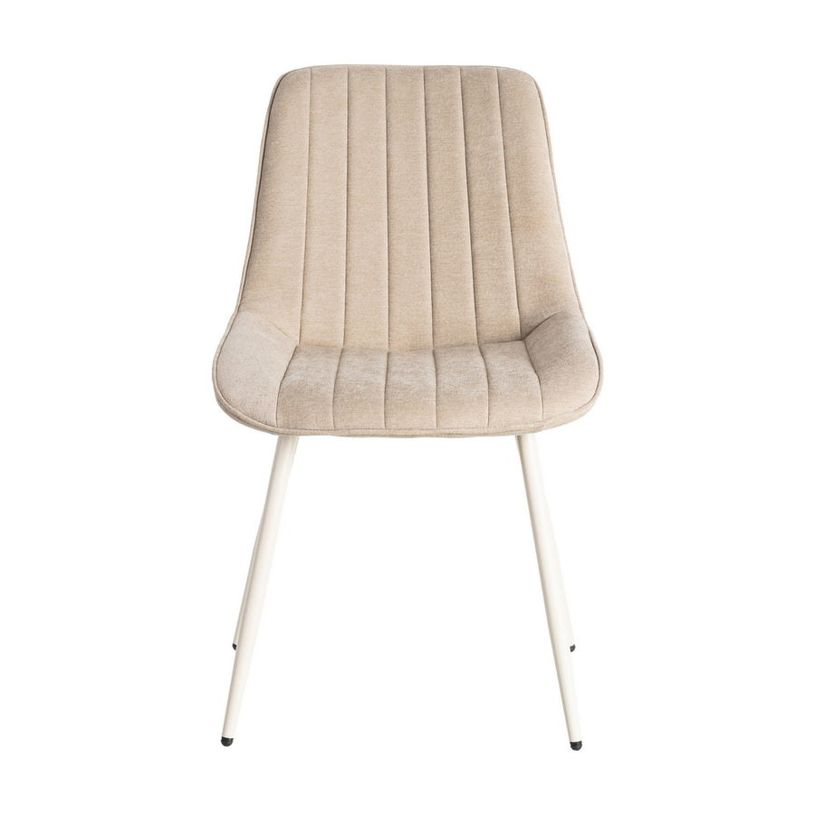 BEIGE FABRIC AND METAL CONTRACT CHAIR 50 X 60 X 85 CM