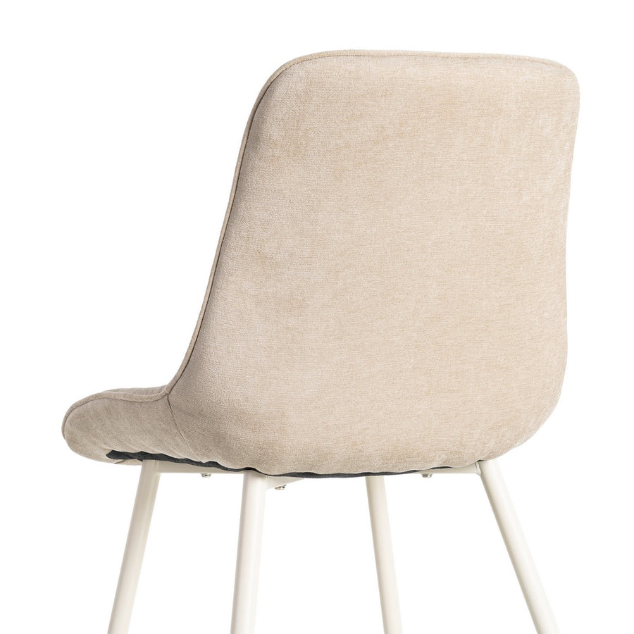 BEIGE FABRIC AND METAL CONTRACT CHAIR 50 X 60 X 85 CM