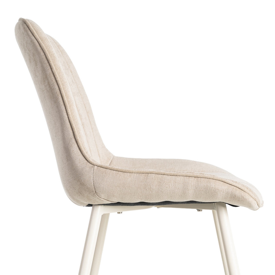 BEIGE FABRIC AND METAL CONTRACT CHAIR 50 X 60 X 85 CM
