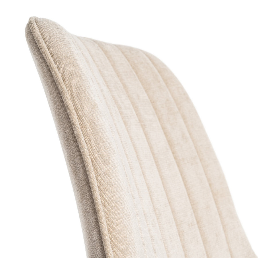 BEIGE FABRIC AND METAL CONTRACT CHAIR 50 X 60 X 85 CM
